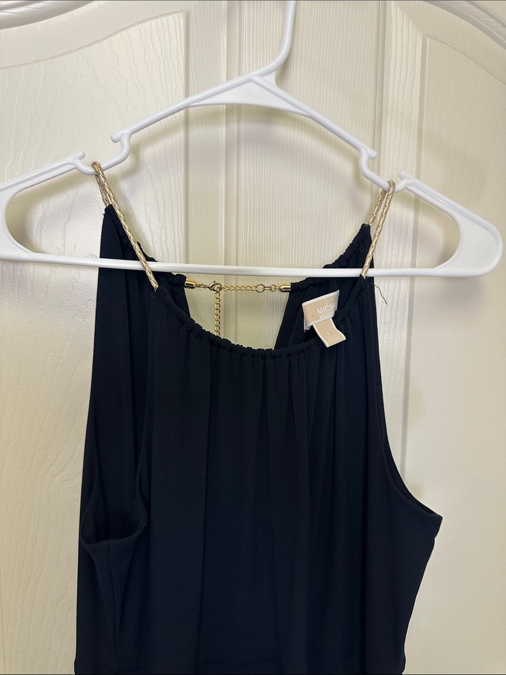 Michael Kors Black Dress with Gold Chain Straps